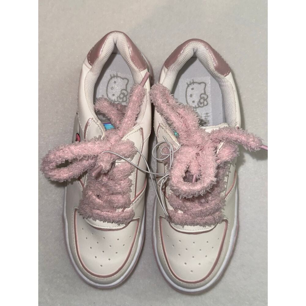 Children's Place New Girls 4 Hello Kitty Sneakers White Pink - Picture 4 of 11